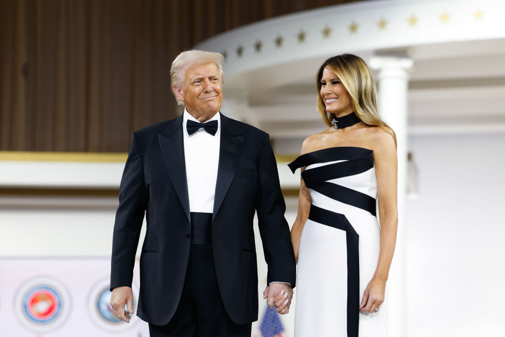 WASHINGTON, DC - JANUARY 20: President Donald Trump dances with wife Melania at the Commander-in-Chief Ball on January 20, 2025 in Washington, DC. President Trump attends some of the inaugural balls after taking the oath as the 47th president. (Photo by Anna Moneymaker/Getty Images)
