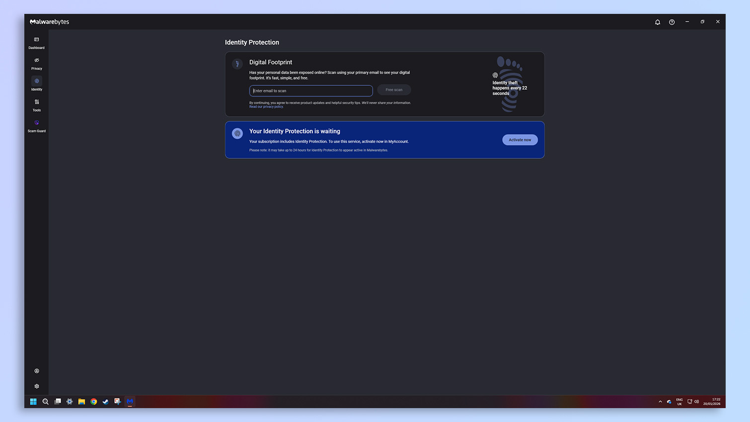 Malwarebytes antivirus software screenshot