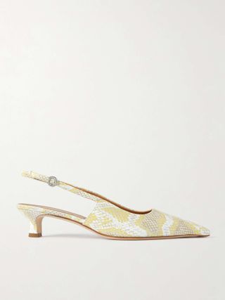 Catrina Snake-Effect Leather Slingback Pumps