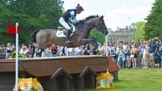 Gaspard Maksud riding Zaragoza across country at Badminton Horse Trials