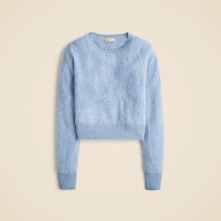 Brushed Cashmere Shrunken Crewneck Sweater