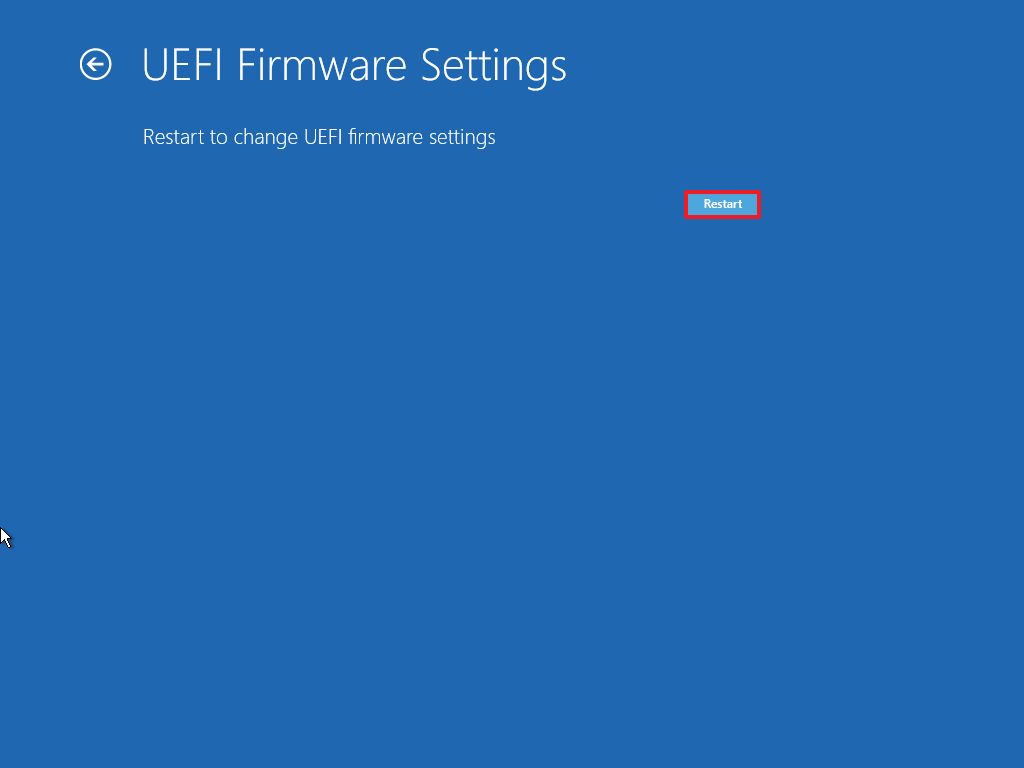 Windows 10 reboot to enter BIOS/UEFI