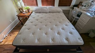 Helix Dusk Luxe mattress in room without sheets