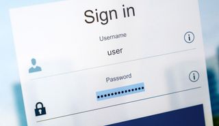 A sign-in prompt on a screen, asking for a username and password.