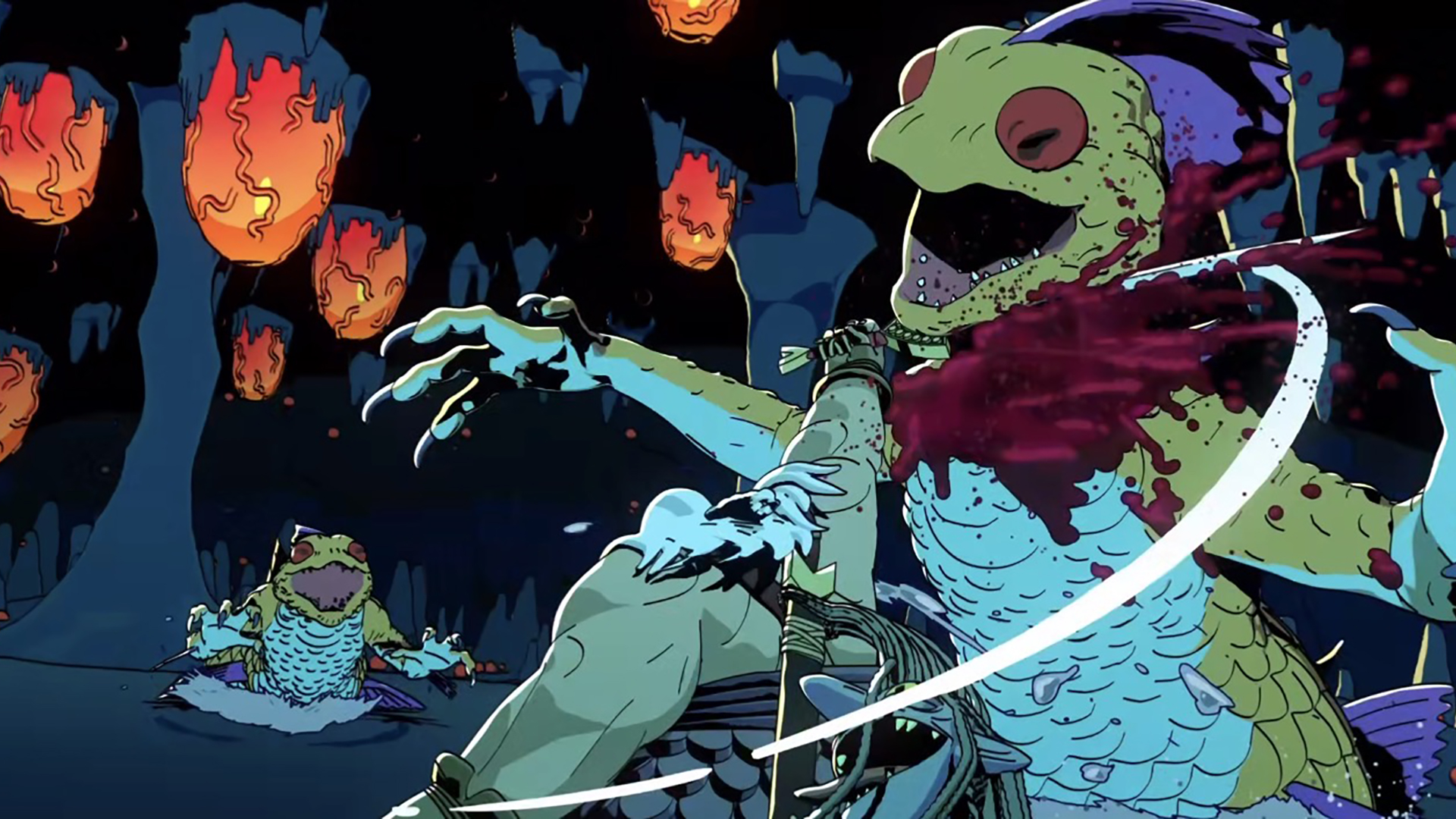 Norgal the warrior beheading a monster