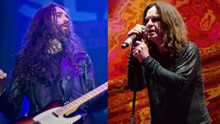 LEfT: Frank Sidoris performing live in Pala Alpitour for the "World on Fire Tour" 2014 in Italy. RIGHT NEW YORK, NY - FEBRUARY 25: Ozzy Osbourne performs with Black Sabbath onstage at Madison Square Garden on February 25, 2016 in New York City.
