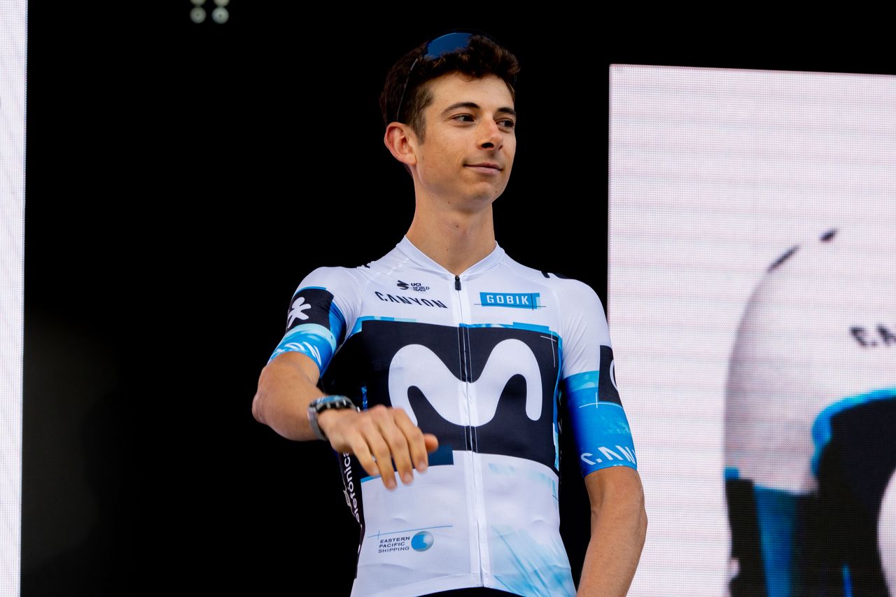 Davide Formolo during a team presentation