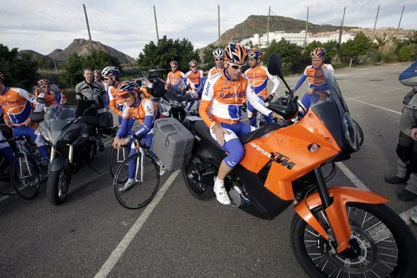 It looks like Spain's Oscar Freire is opting for more horsepower during Rabobank's training camp.