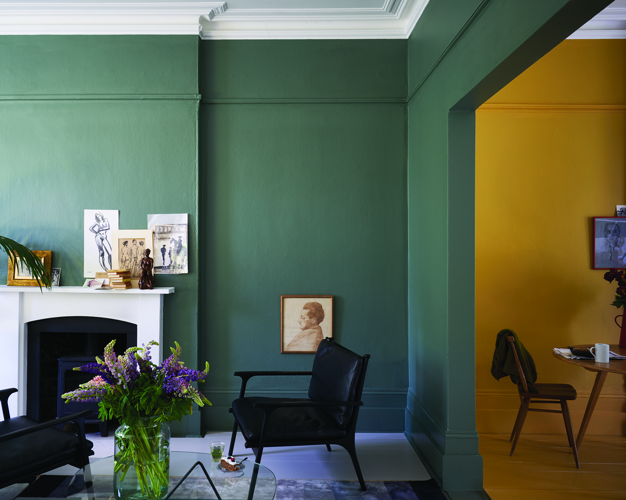 Living room wall paint color ideas using Wimborne White No.239 Estate Emulsion Green Smoke No.47 Estate Emulsion & Modern Eggshell India Yellow No.66 Modern Emulsion & Modern Eggshell.jpg Wimborne White No.239 Estate Emulsion Green Smoke No.47 Estate Emulsion & Modern Eggshell India Yellow No.66 Modern Emulsion & Modern Eggshell