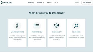 Dashlane vs 1Password - Dashlane's homepage