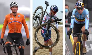 Mathieu van der Poel, Tom Pidcock and Wout van Aert compete at UCI Cyclo-Cross World Championships Oostende 2021