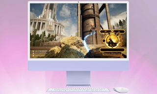 Apple iMac M3 on pastel background