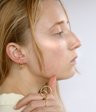 Different model earring and ring