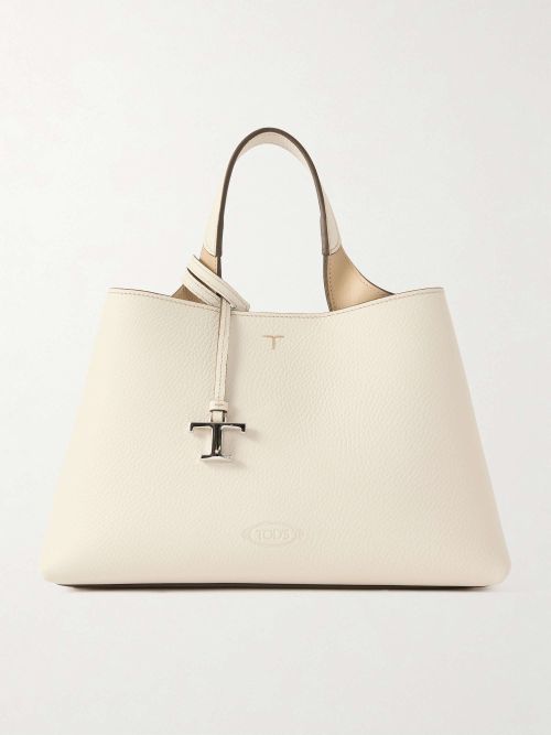 Small Textured-Leather Tote