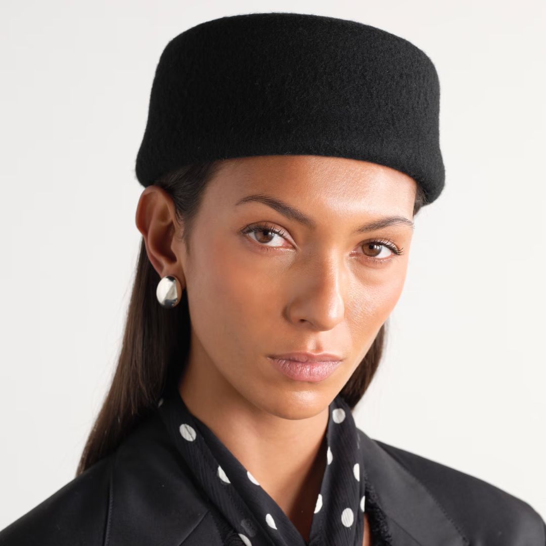 Gigi Burris Lauren wool-felt flat cap