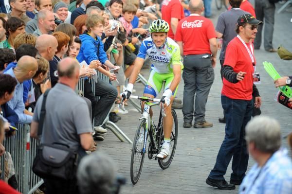 Basso seems happy to be riding the post-Tour criteriums