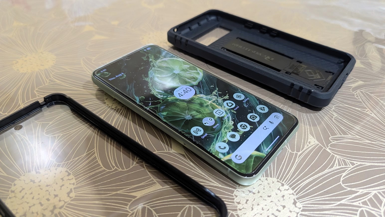 Google Pixel 8 after 20ft drop test in Poetic Revolution case