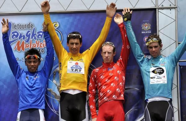 Anuar Manan (Geumsan Ginseng Asia - Asian rider classification), Thomas Erler (Tabriz Petrochemicals - general classification), Pete McDonald (Drapac-Porsche - mountains classification) and Michael Matthews (Team Jayco-Skins - points classification)