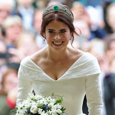 Princess Eugenie wearing her wedding tiara and gown
