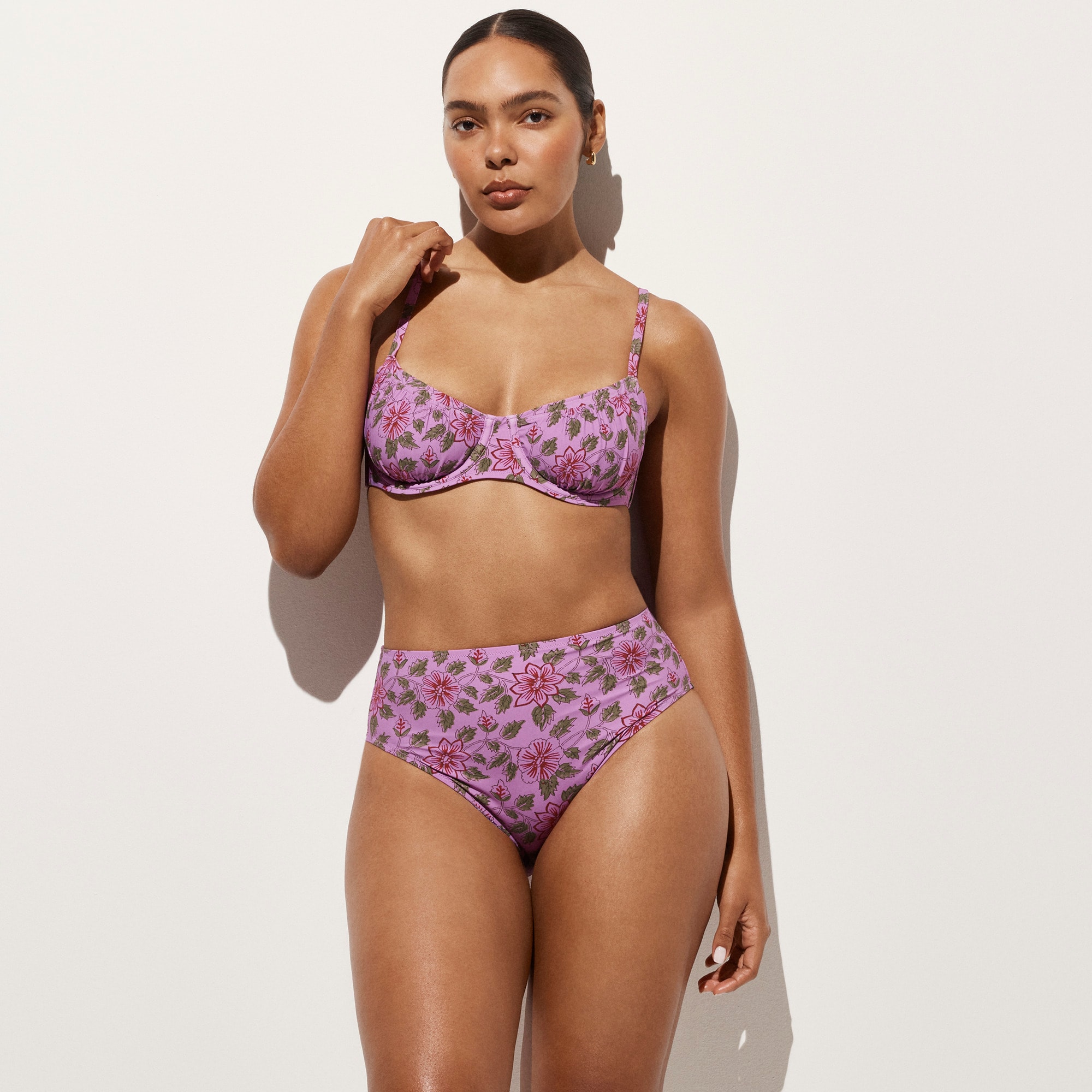 Hallie Bikini Bottom in Iris Floral