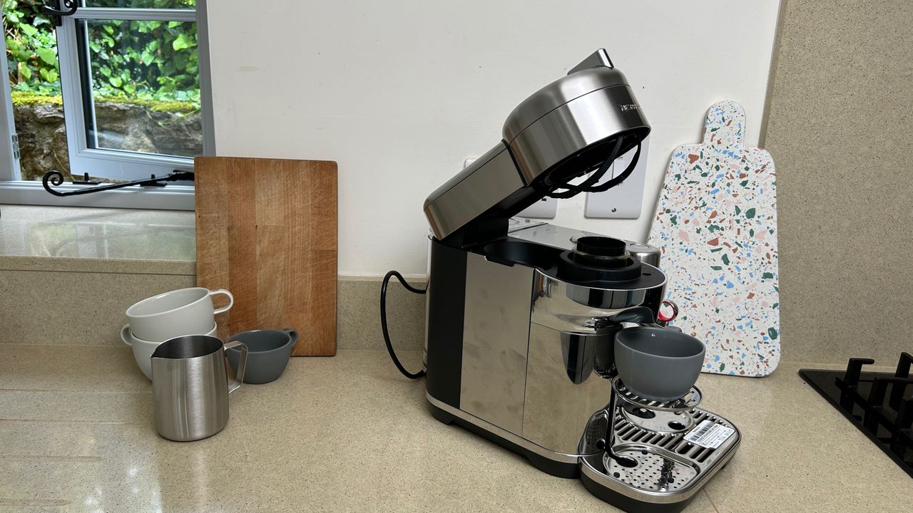 Nespresso Vertuo Creatista with its head open