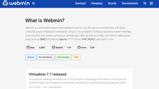 Webmin website screenshot