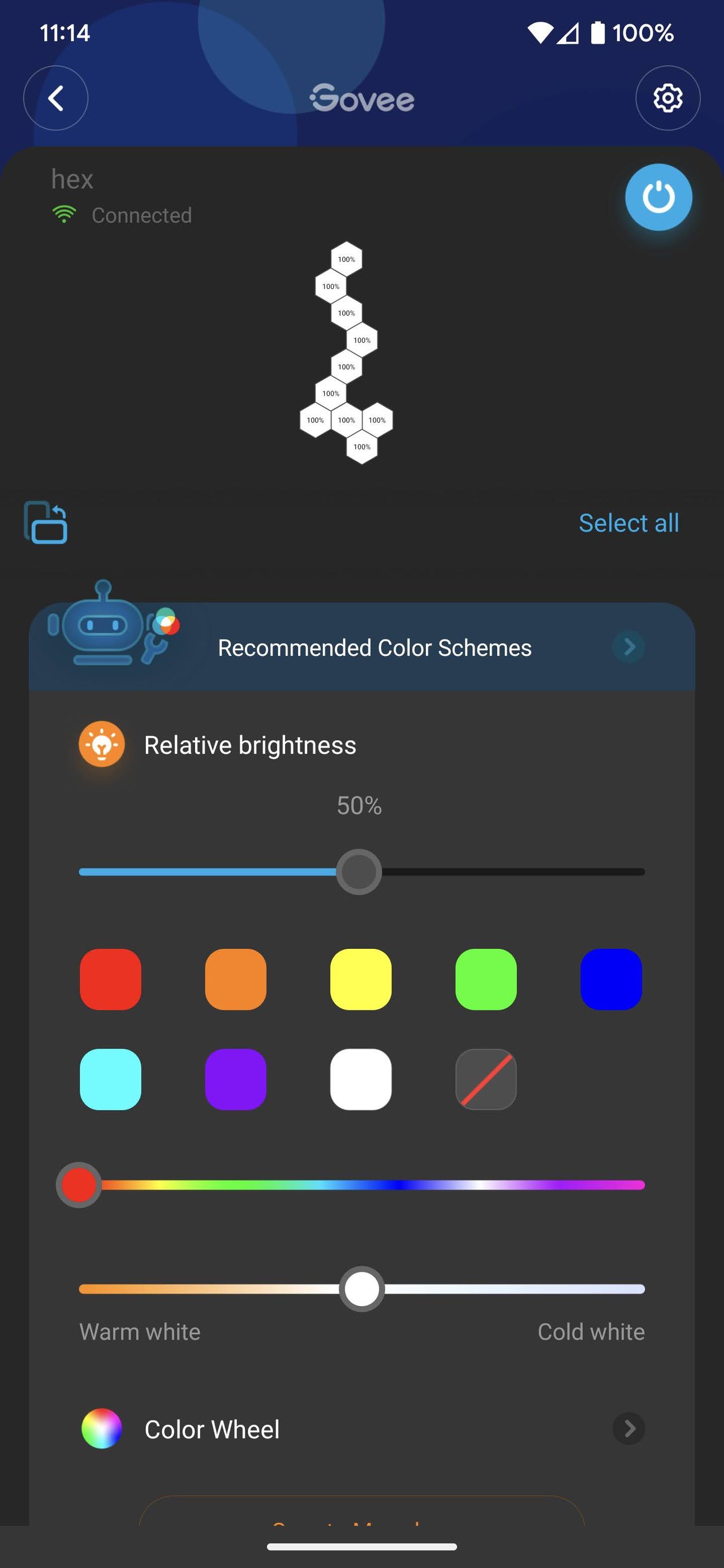 Govee Glide Hexa Lights app screenshot