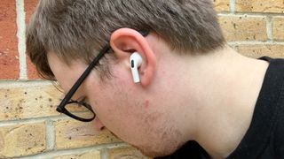 A man wearing the AirPods Pro