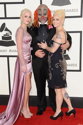 Slipknot's Shawn Crahan With His Wife Chantel And Daughter Gabrielle At The Grammys 2014