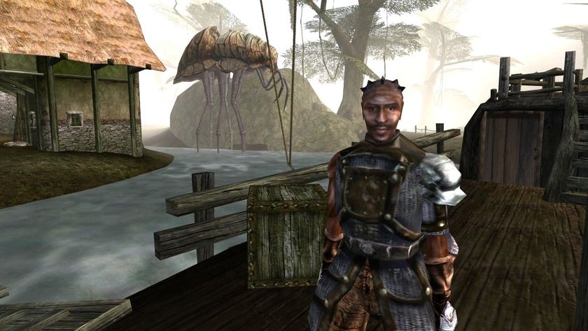 Getting off the boat at the start of Morrowind.