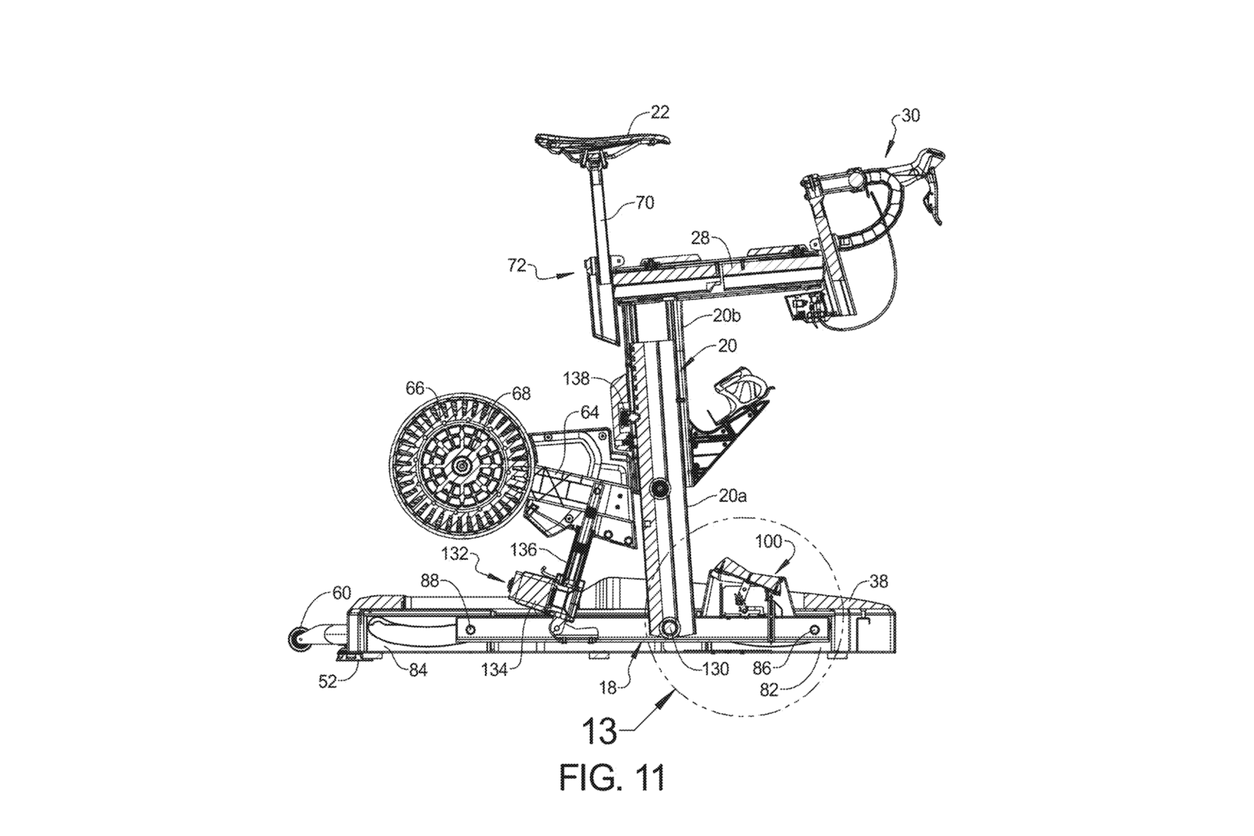 Drawings of a design for a wahoo indoor exercise bike