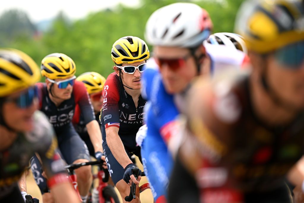 CAHORS FRANCE JULY 22 Geraint Thomas of The United Kingdom and Team INEOS Grenadiers competes during the 109th Tour de France 2022 Stage 19 a 1883km stage from CastelnauMagnoac to Cahors TDF2022 WorldTour on July 22 2022 in Cahors France Photo by Dario BelingheriGetty Images