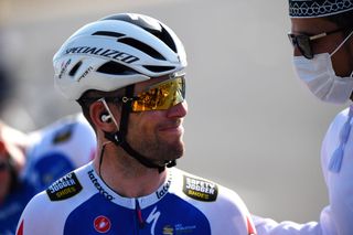 MUSCAT OMAN FEBRUARY 10 Mark Cavendish of United Kingdom and Team QuickStep Alpha Vinyl after the 11th Tour Of Oman 2022 Stage 1 a 138km stage from Al Rustaq Fort to Oman Convention and Exhibition Centre TourofOman on February 10 2022 in Muscat Oman Photo by Dario BelingheriGetty Images