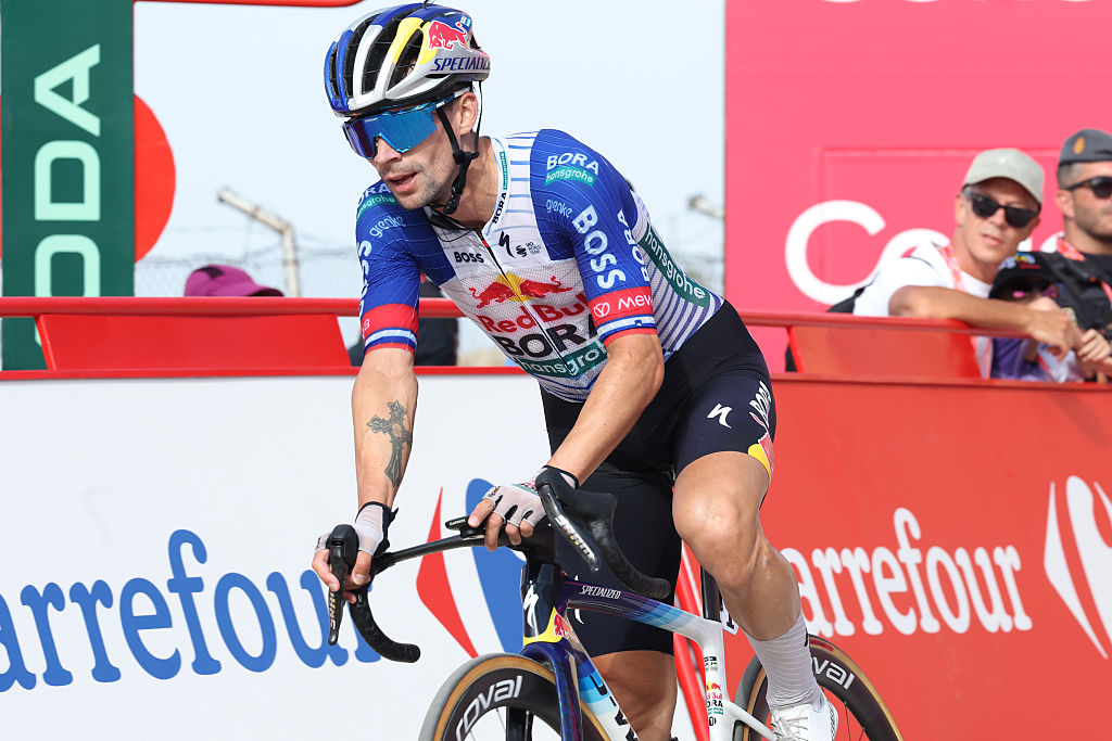 Primoz Roglic of Red Bull - BORA - hansgrohe loses time in GC on stage 14