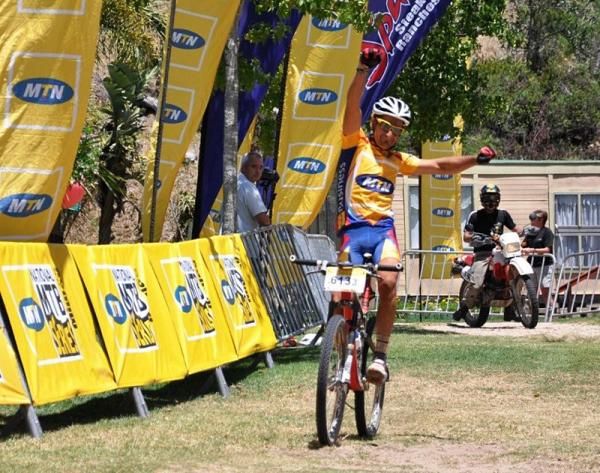 Kevin Evans claims the win.