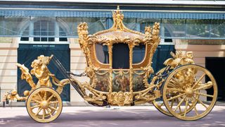 A general view of the Gold State Coach, at the Royal Mews, Buckingham Palace