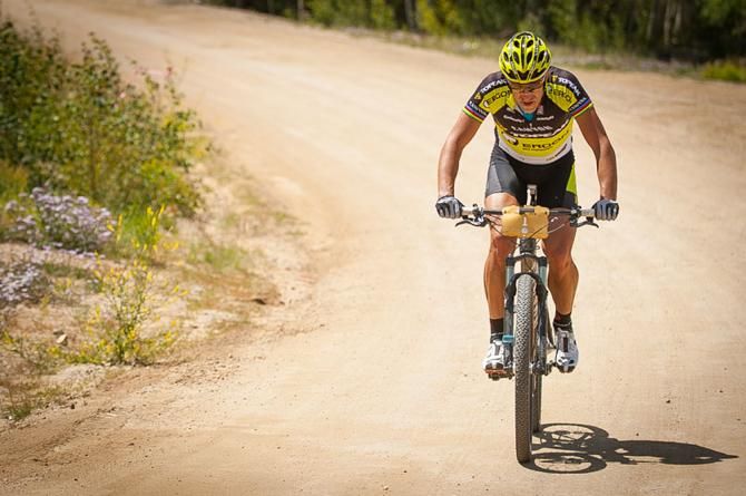 Alban Lakata during the final few miles on his way to a win.