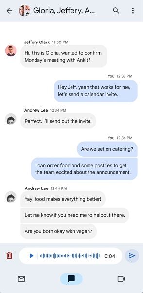 Google has started rolling out voice messages in Chat.
