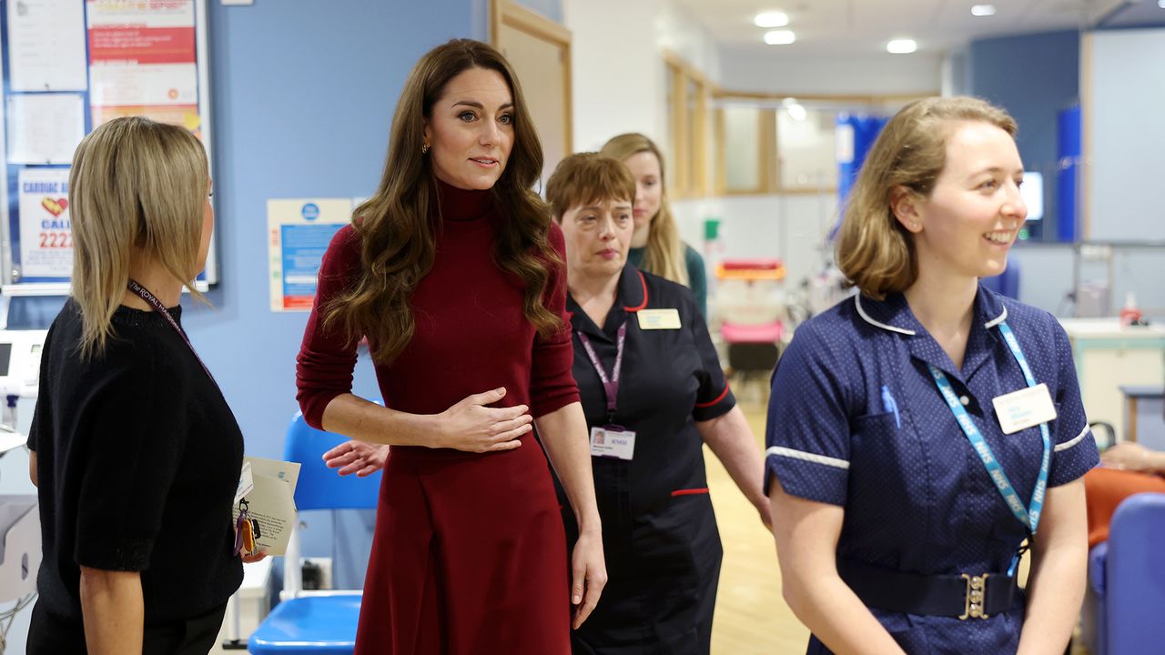 Kate Middleton during a visit to The Royal Marsden Hospital on January 14, 2025 in London, England