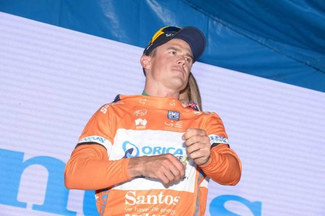 Simon Gerrans (Orica-GreenEdge) on the podium in Angaston.