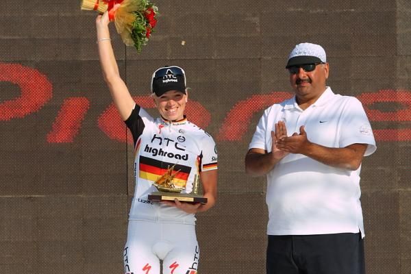 Runner-up in the 2011 Ladies Tour of Qatar winner, was van Dijk's teammate, Charlotte Becker