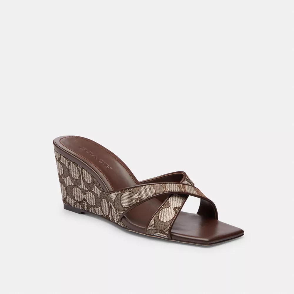 Wedge Sandal in Signature Jacquard