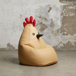 Bottega Veneta SS 2025 leather beanbag chair shaped like a chicken