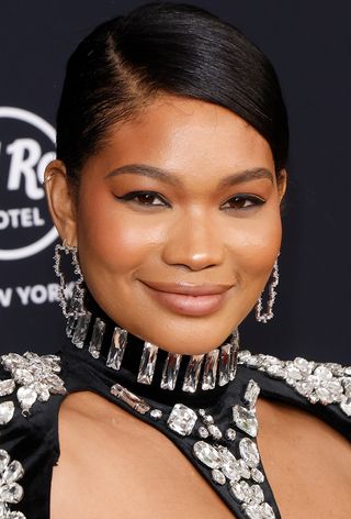 Chanel Iman with winged eyeliner