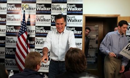 Mitt Romney campaigns for Gov. Scott Walker in Wisconsin
