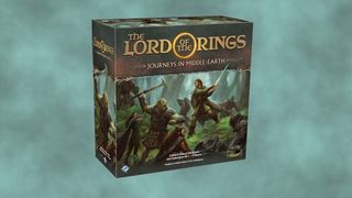 The Lord of the Rings Journeys in Middle Earth board game on blue background