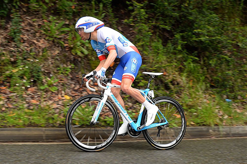 Thibaut Pinot (FDJ) on the steep pitches of the Pais Vasco time trial
