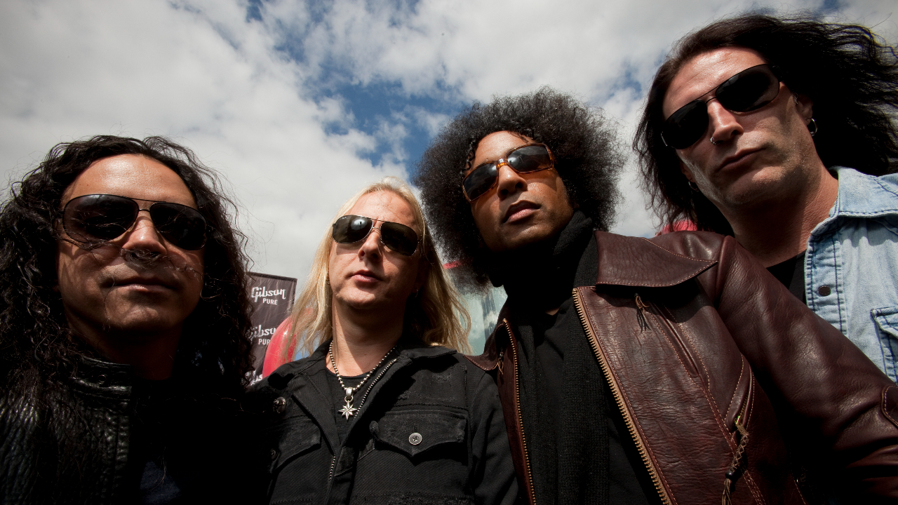 Aice In Chains looking down at the camera from above