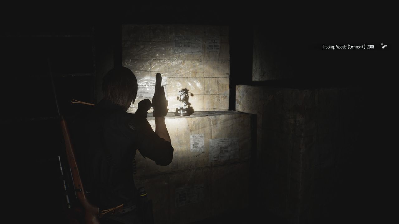Resident Evil Requiem Mr. Raccoon on a crate