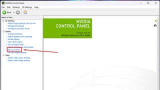 Screenshot showing the Nvidia Control Panel in Windows 11's Start menu